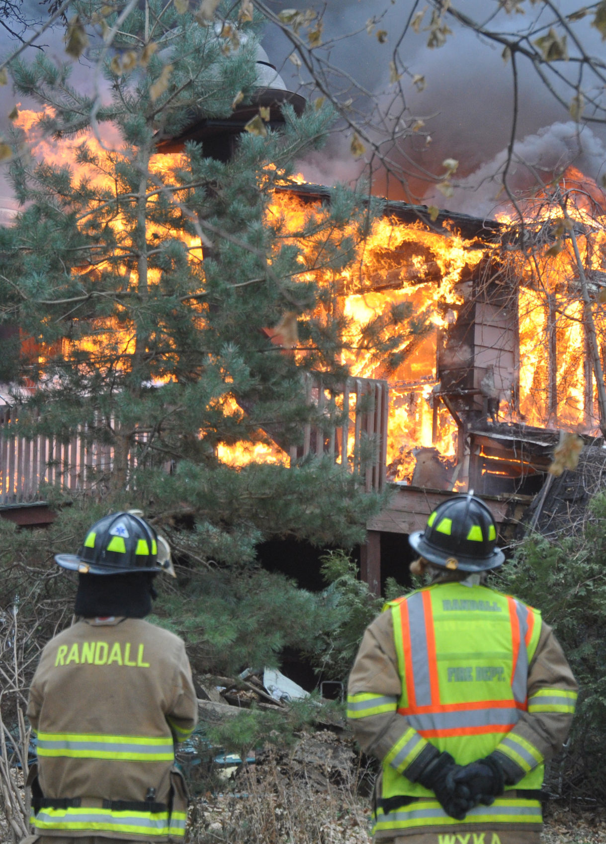 Firefighters keeping watch